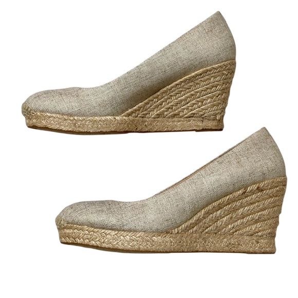 J.Crew Factory Metallic Gold Seville Espadrille Wedges Size 7.5 - Picture 3 of 10